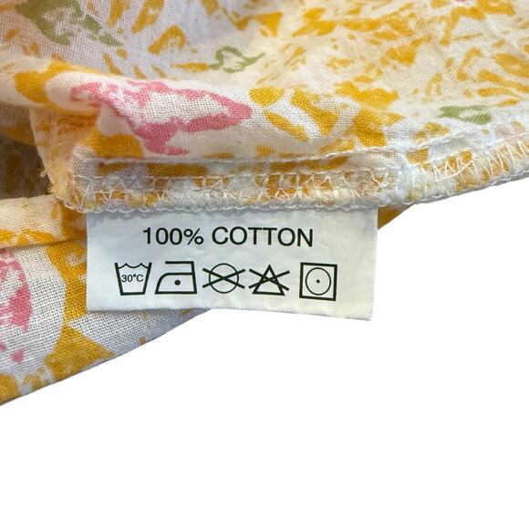 Rock Flower Paper yellow patterned button down tunic with pleat details, Size L - Picture 5 of 6